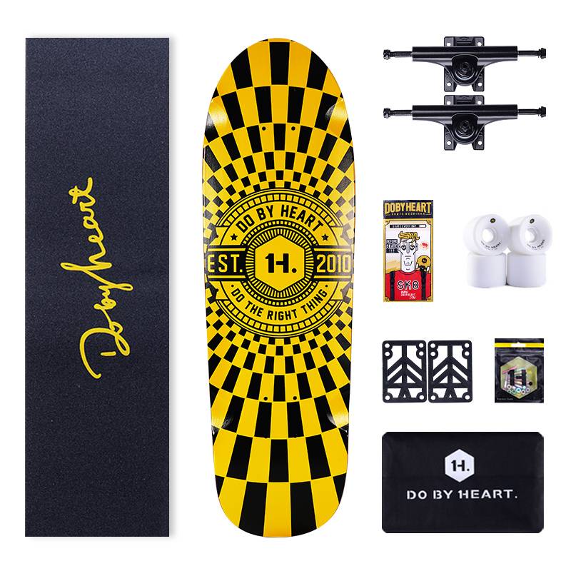 F1 FISHBOARD - BLACK YELLOW FLAG (WHITE WHEEL)